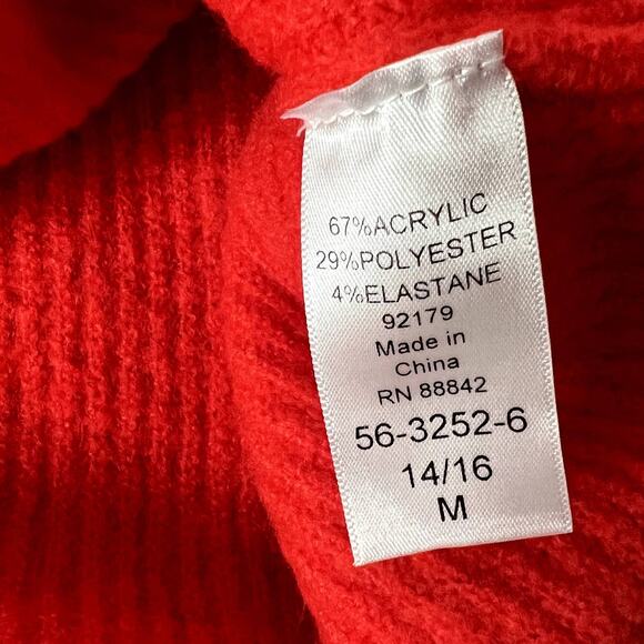 Ellos Oversized Neon Red Orange Sweater - Picture 9 of 9